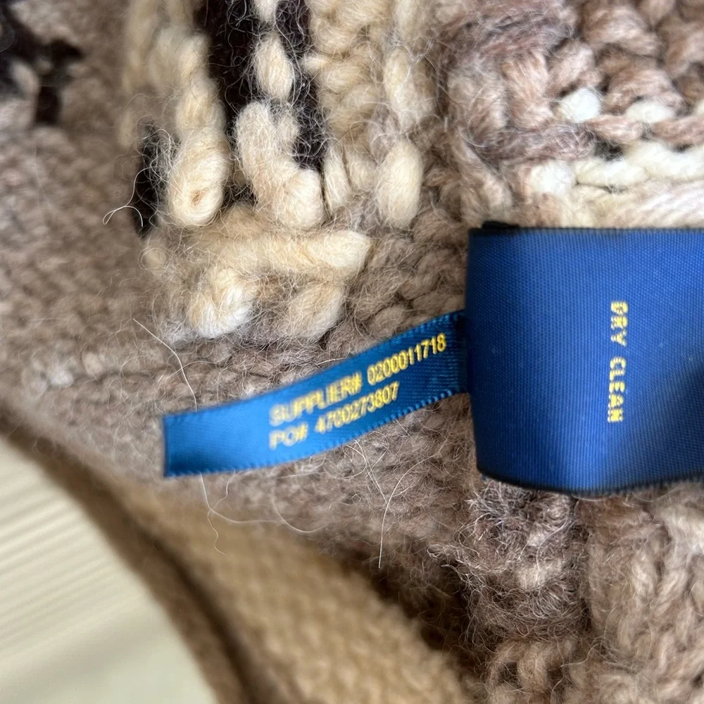 NWT Polo Ralph Lauren Aztec Southwestern Sweater with Fringe - Picture 5 of 6